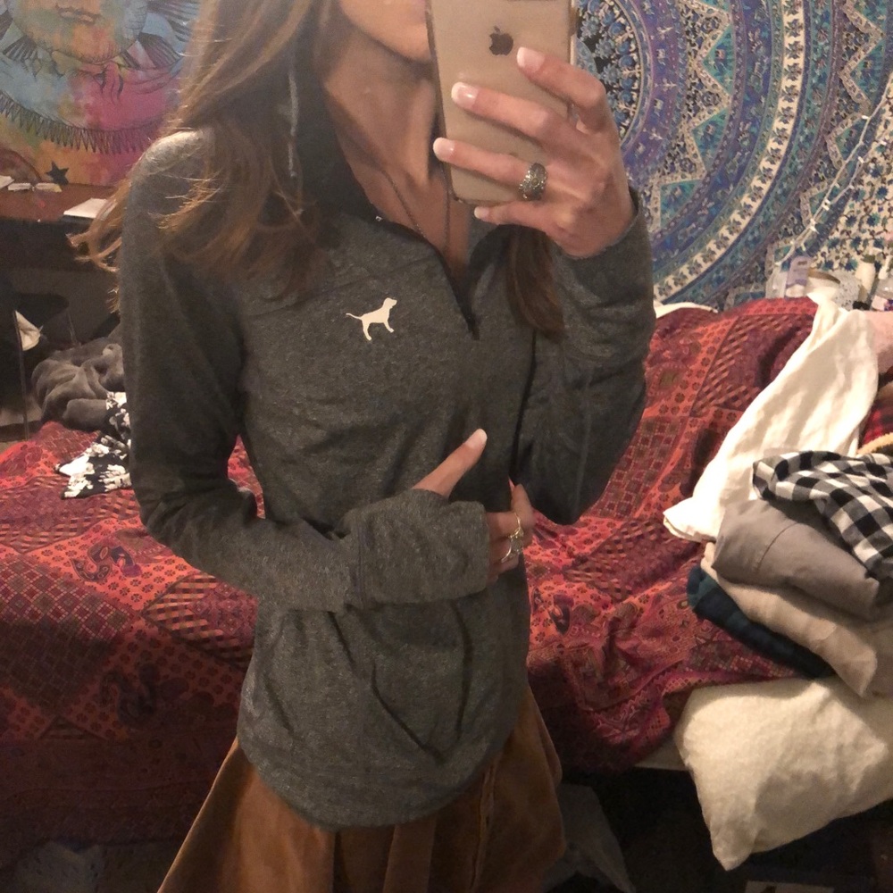 Victoria’s Secret PINK gray pullover zip hoodie